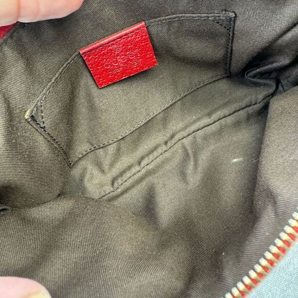 Gucci Sherry Web Bow Khaki Gg Monogram Canvas Wristlet Bag - Picture 10 of 12